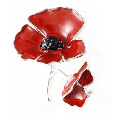 Two Poppies Brooch 32mm