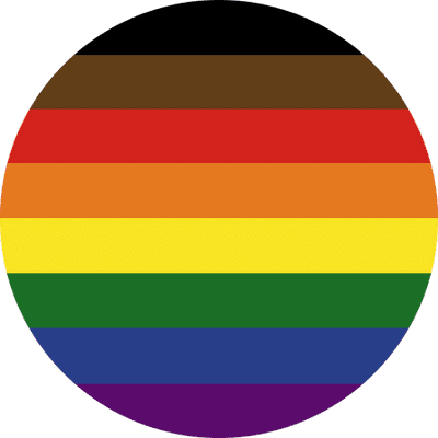 Vintage Style Button Badge – Philadelphia Pride Flag