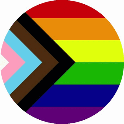 Vintage Style Button Badge – Progress Pride Flag