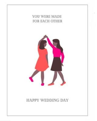 You Were Made For Each Other – Lesbian Wedding Card