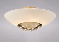 Alden 6 Light Flush with G9 French Gold and Opal White Glass
