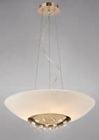 Alden 6 Light Pendant with G9 French Gold and Opal White Glass