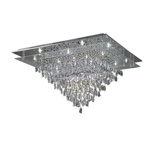 Alex Square Ceiling 14 Light G9 Polished Chrome/Crystal Pallet Shipment, Additional Charges Apply