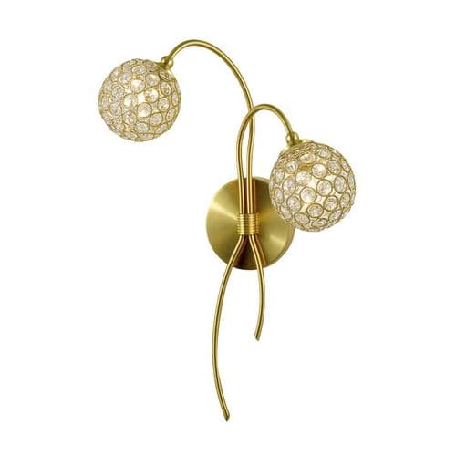 Andrew Wall Lamp 2 Light G9 Satin Brass/Crystal
