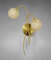 Andrew Wall Lamp 2 Light G9 Satin Brass/Crystal