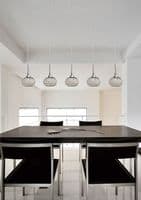Bradford Linear Pendant 3 Light G9 Line Antique Brass/Clear Beaded Glass