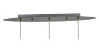 Bradford Linear Pendant 3 Light G9 Line Antique Brass/Clear Beaded Glass