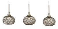 Bradford Linear Pendant 3 Light G9 Line Antique Brass/Clear Beaded Glass
