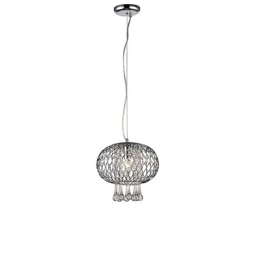Bradford Medium Pendant 1 Light E14 Polished Chrome/Clear Beaded Glass