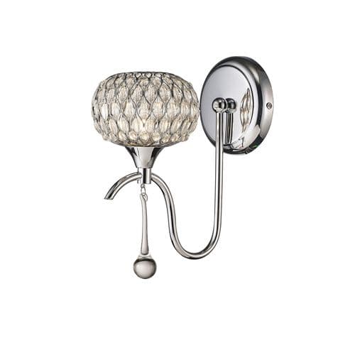 Bradford Wall Lamp 1 Light G9 Polished Chrome/Clear Beaded Glass