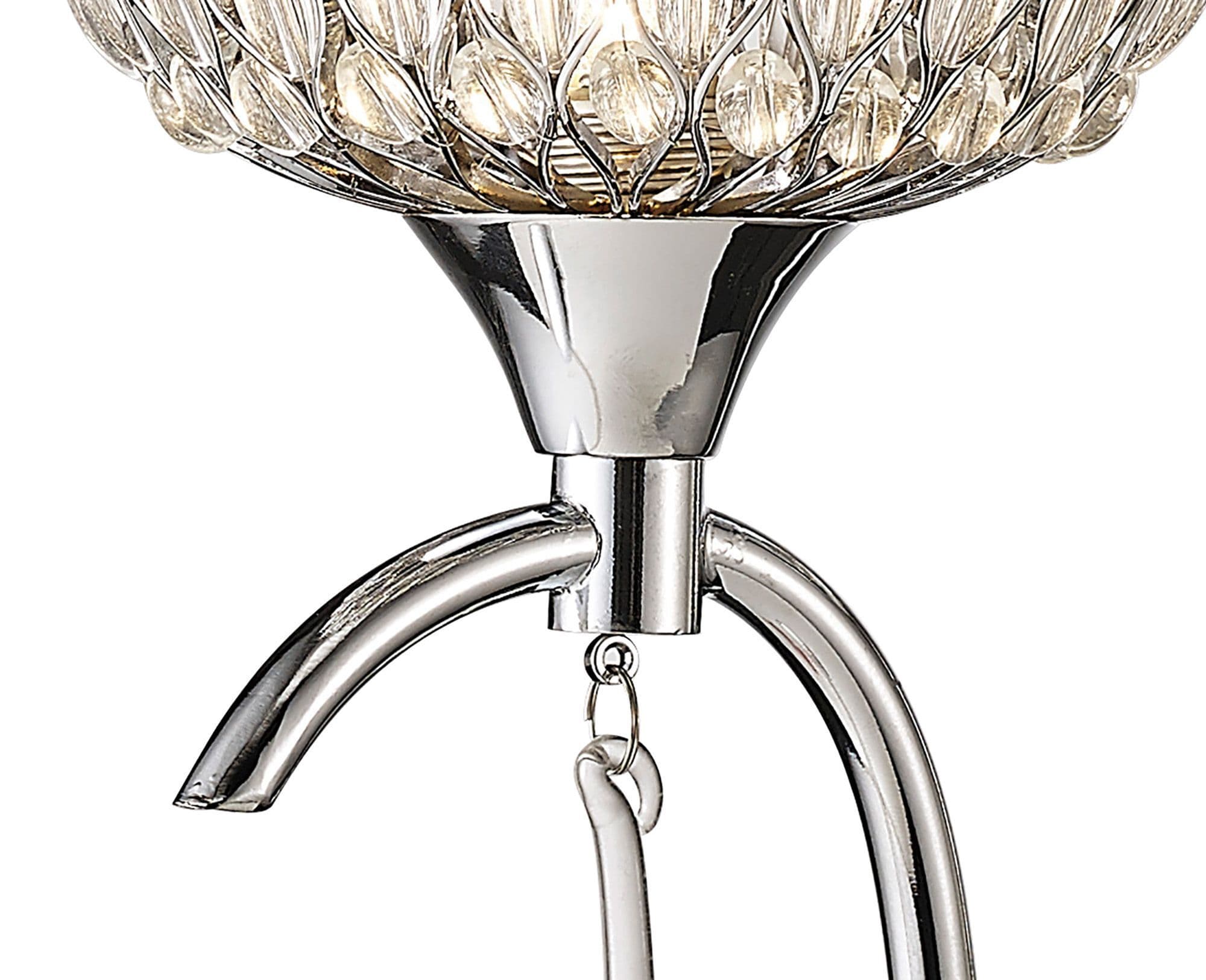 Bradford Wall Lamp 1 Light G9 Polished Chrome/Clear Beaded Glass
