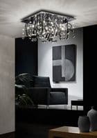 Brant Pendant Round 20 Light G4 Polished Chrome/White Glass/Crystal