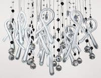 Brant Pendant Round 20 Light G4 Polished Chrome/White Glass/Crystal