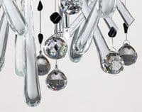 Brant Pendant Round 20 Light G4 Polished Chrome/White Glass/Crystal