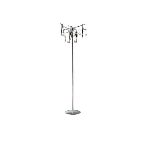 Chet Floor Lamp 6 Light G4 Polished Chrome/Black Glass/Crystal15kg