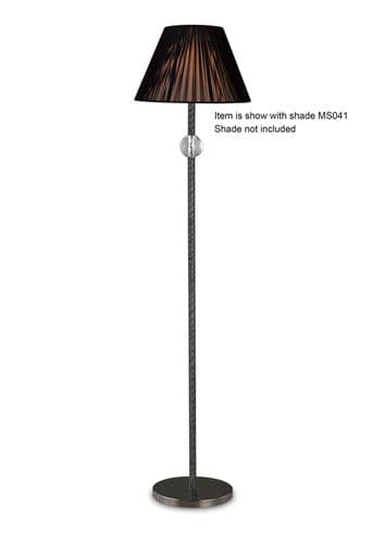 Colbert Floor Lamp Without Shade 1 Light E27 Black Chrome/Crystal