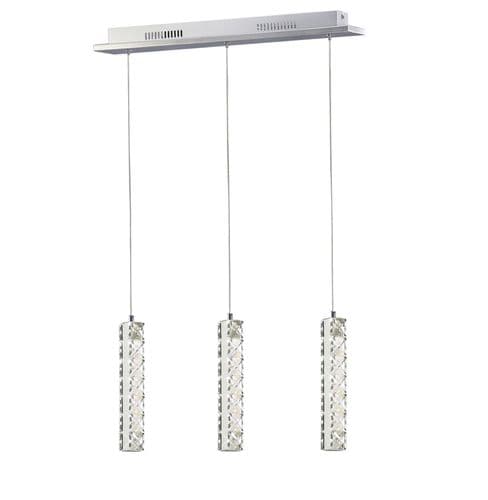 Darrell Bar Pendant 3 Drop LED 4000K 3 X 3W Polished Chrome, Crystal