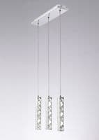 Darrell Bar Pendant 3 Drop LED 6000K 3 X 3W Polished Chrome, Crystal