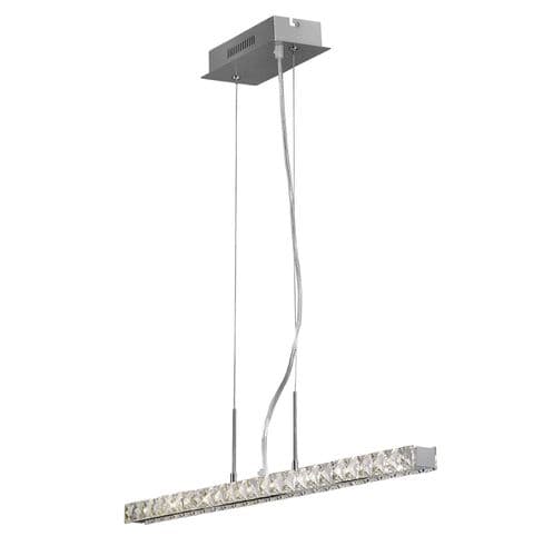 Darrell Bar Pendant 12W LED 4000K Polished Chrome/Crystal