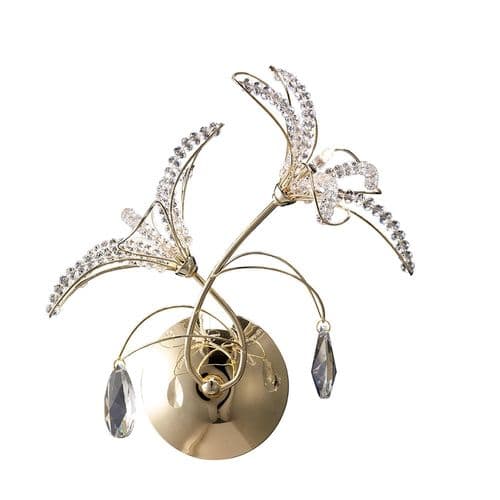 DoHollisn Wall Lamp Switched 2 Light G4 French Gold/Crystal