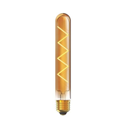 ** NEW ** LED 185mm Tubular Z E27 Dimmable 4W 1800K Extra Warm White, 300lm, Gold Glass, 3yrs Warran