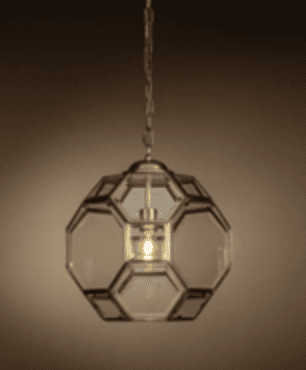 1 Light Lantern Pendant Glass Lantern in Bronze Antique Brass