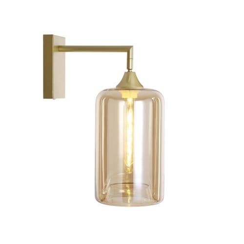 1 Wall Light in Matt Gold with 11 Amber Glass