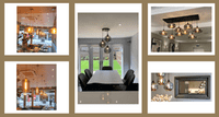 1 Wall Light in Matt Gold with 15 Amber Glass