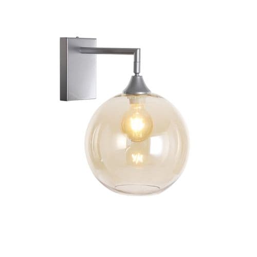 1 Wall Light in Matt Silver with 13 Amber Glass