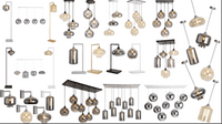 1 Wall Light in Matt Silver with 15 Amber Glass