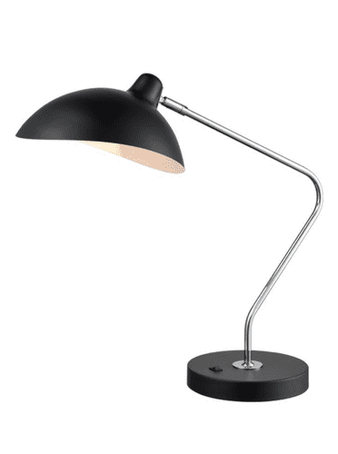 1 Light Matt Black And Chrome Table Desk Lamp GSBTL516