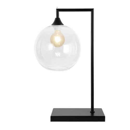 1 Light Table Lamp in Matt Black with 13 Amber Glass