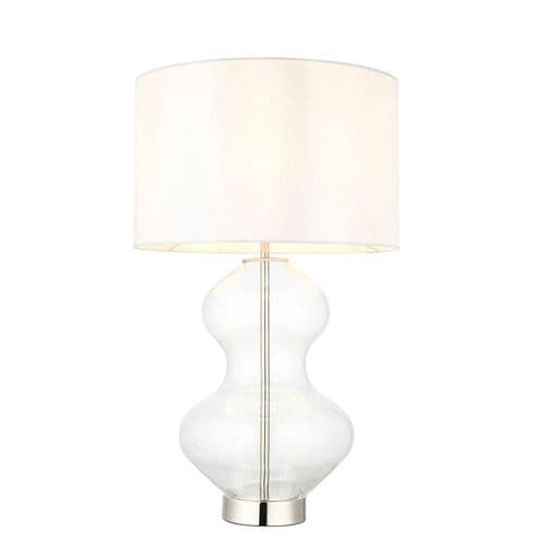 1 light Table Light Complete finish in Bright nickel plate & clear glass with white fabric
