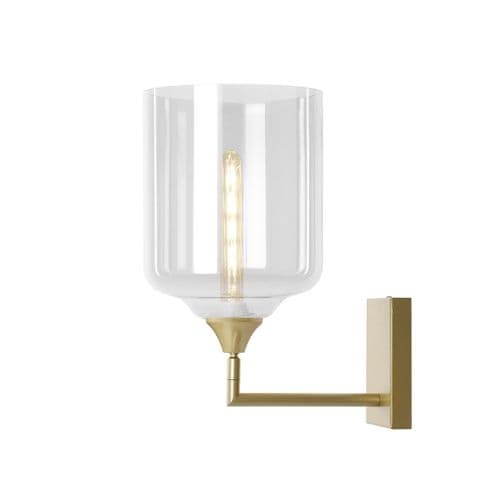 1 Wall Light in Matt Gold with 10 Amber Glass