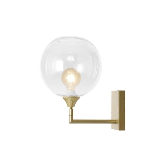1 Wall Light in Matt Gold with 13 Amber Glass