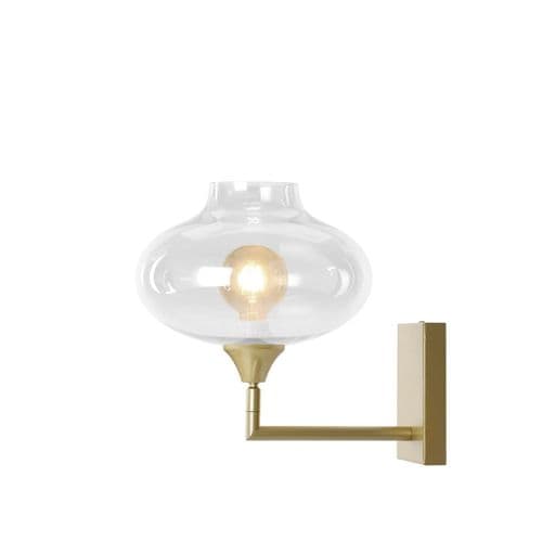 1 Wall Light in Matt Gold with 14 Amber Glass