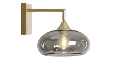 1 Wall Light in Matt Gold with 15 Amber Glass