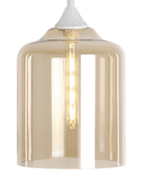 1 Wall Light in Matt White with 10 Amber Glass