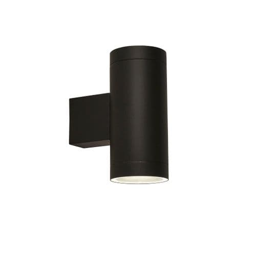 2 Light Outdoor Up Down Wall Light With Dusk Till Dawn Sensor, Black