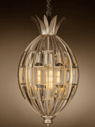 3 Light Pendant in Champagne Silver Lantern
