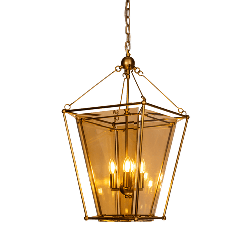 4 Light Brass LanternLifestyle Ceiling Pendant