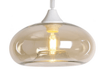 4 Light Multi Drop Bar Pendant in Matt White with 15 Amber Glass