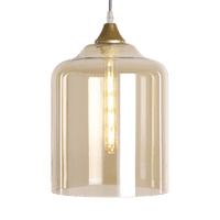 5 Light Multi Drop Rectangular Pendant in Matt Gold with Braided Cable 10 Shape Glasses 25cm E27