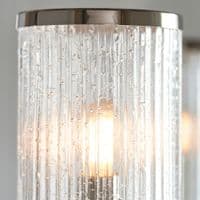 5 light  Pendant Light Multi arm glass finish in Bright nickel plate & ribbed bubble glass
