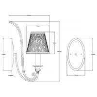 Abbey 1 Light Wall Light Gold & Silver Shades with Mushroom Pleat FE-ABBEY1
