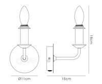 Aberbran 1 Light Switched Wall Lamp Without Shade, E14 Polished Chrome