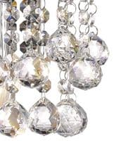 Acton Wall Lamp 1 Light E14 Switched Polished Chrome/Sphere Crystal