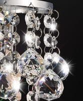 Acton Wall Lamp 1 Light E14 Switched Polished Chrome/Sphere Crystal