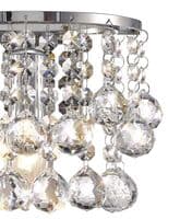Acton Wall Lamp 1 Light E14 Switched Polished Chrome/Sphere Crystal