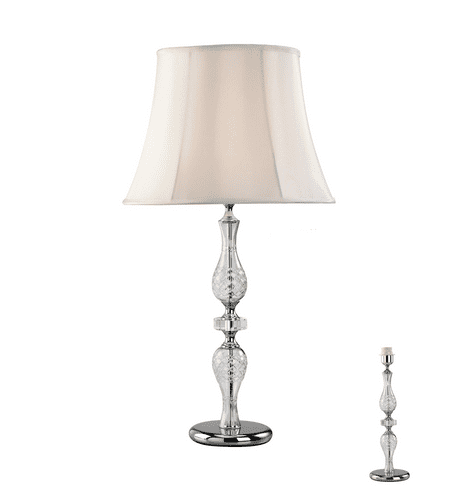 Adam Crystal Table Lamp WITHOUT SHADE 1 Light E27 Silver Finish